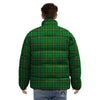 Tartan Saint Patrick's Day Print Puffer Jacket-grizzshop