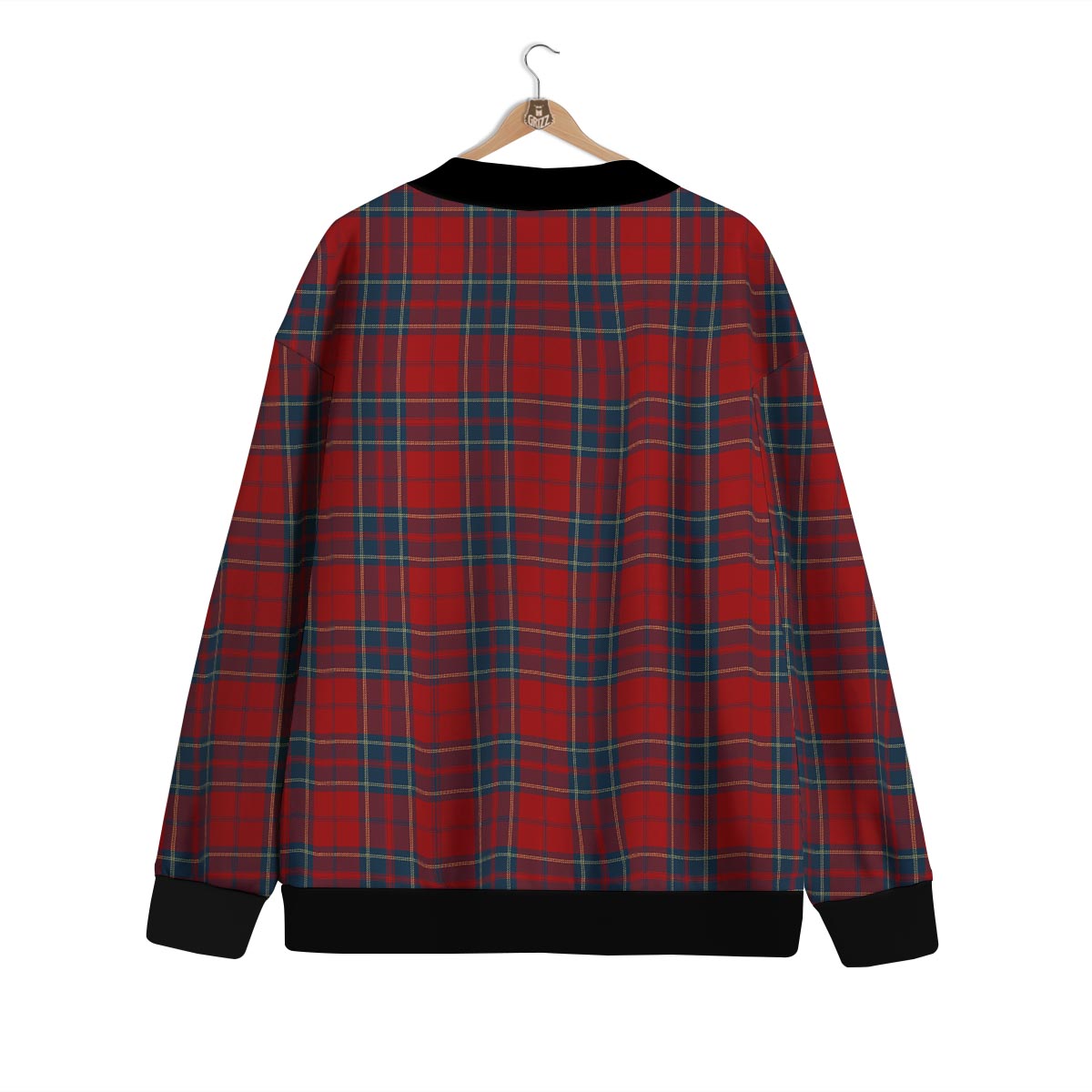 Tartan Scottish Red Print Pattern Cardigan-grizzshop