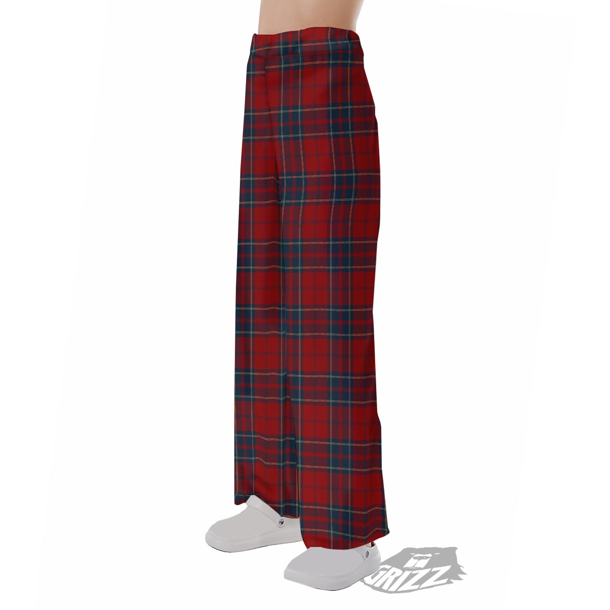 Tartan Scottish Red Print Pattern Pajama Pants-grizzshop