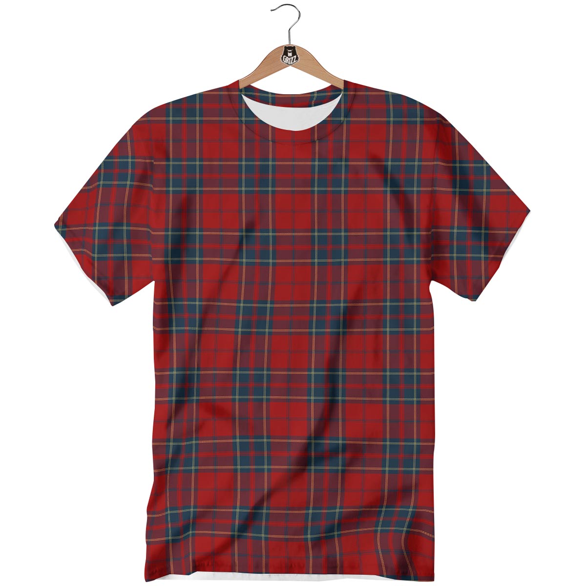 Tartan Scottish Red Print Pattern T-Shirt-grizzshop