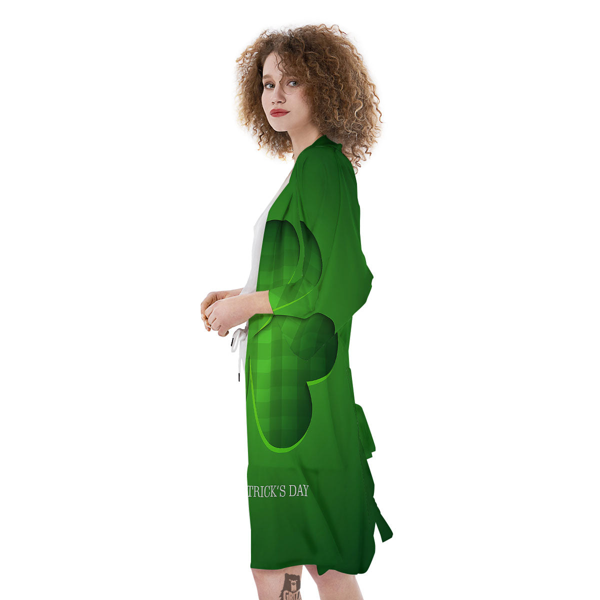 Tartan Shamrock Green Print Kimono-grizzshop