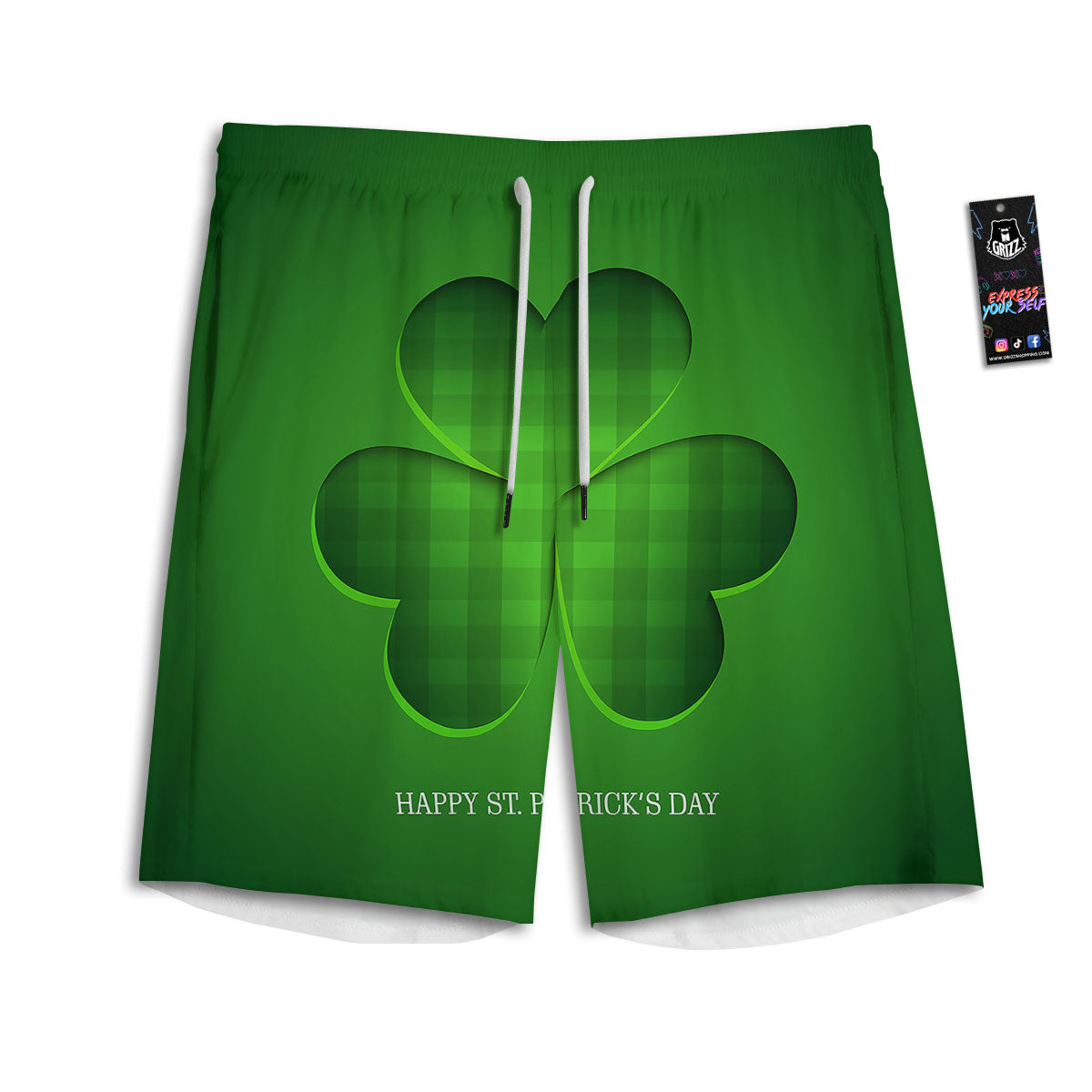 Texture Holographic Print Men's Athletic Shorts