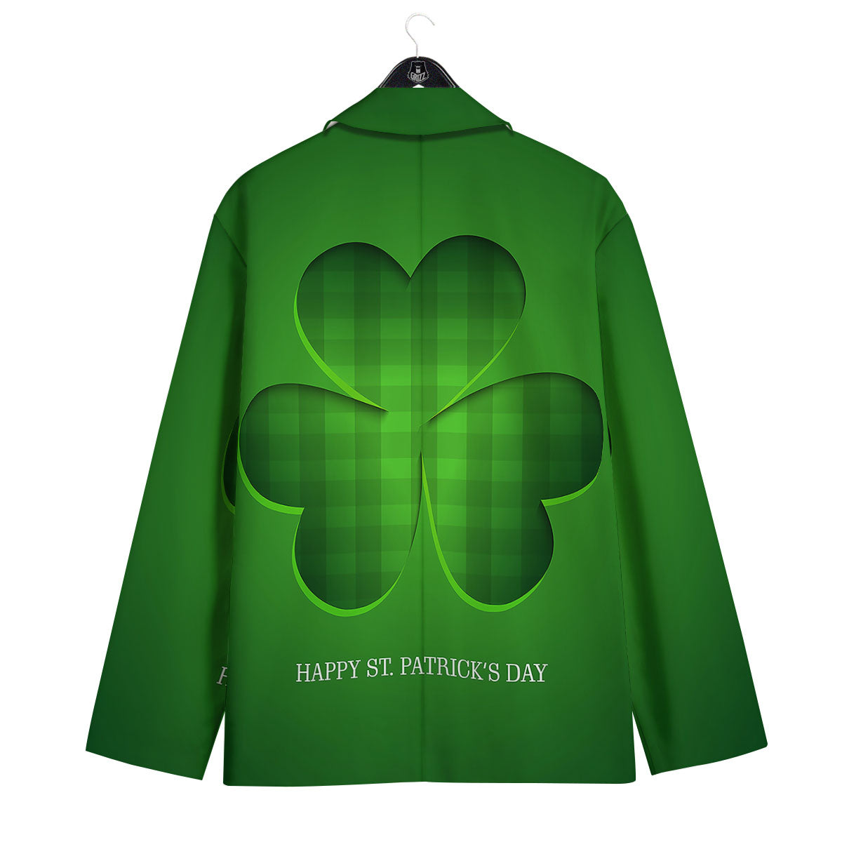 Tartan Shamrock Green Print Men's Sport Coat-grizzshop