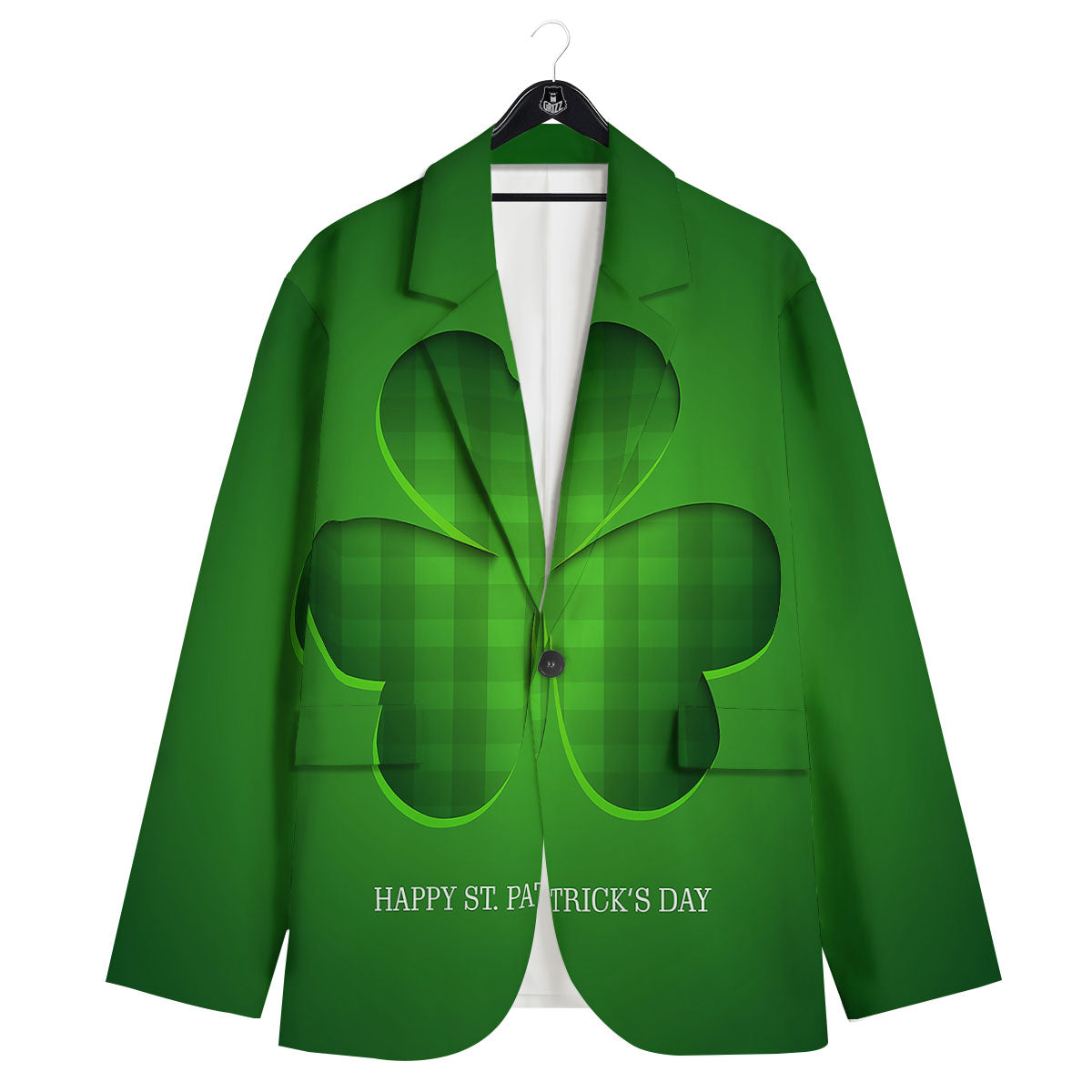 Tartan Shamrock Green Print Men's Sport Coat-grizzshop