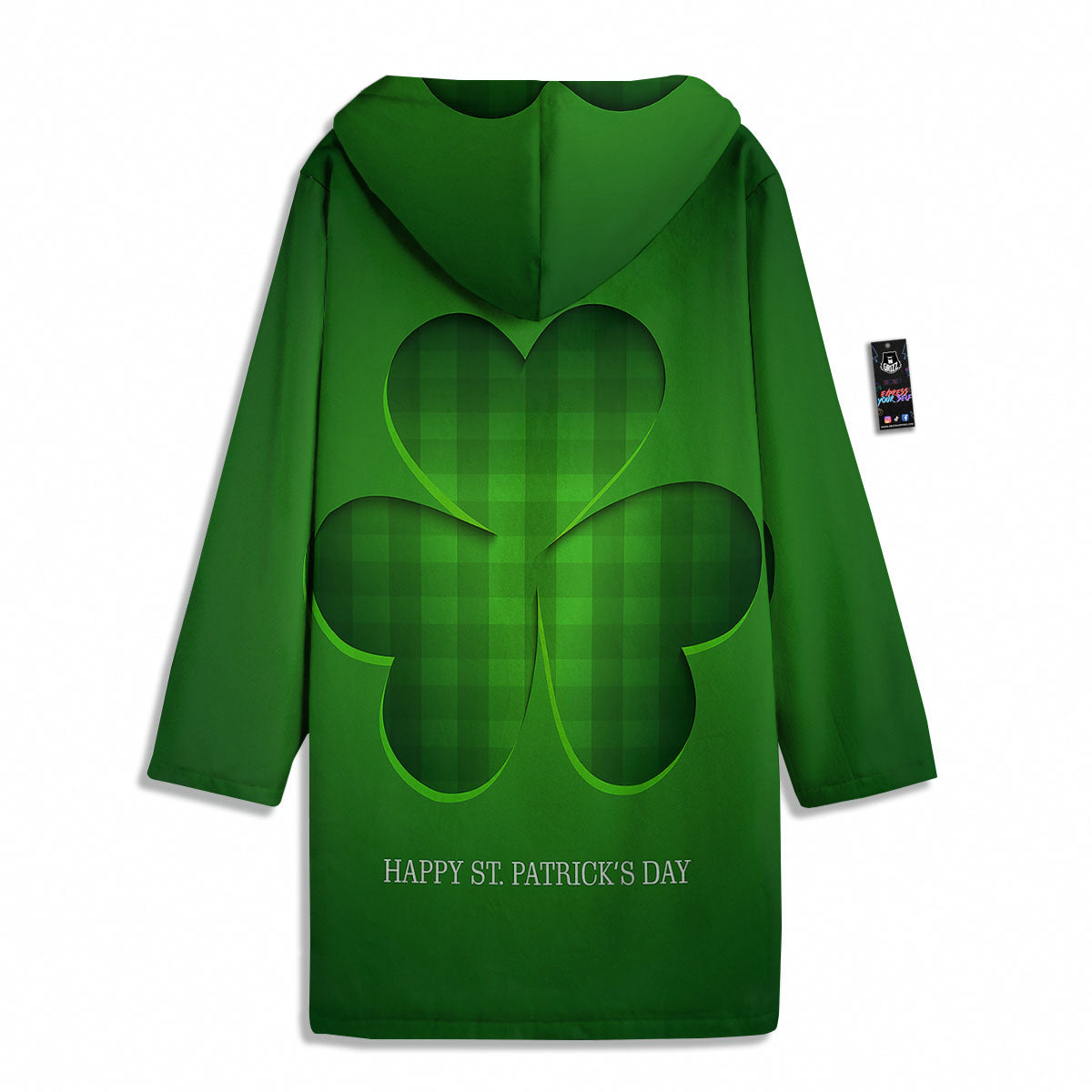 Tartan Shamrock Green Print Men's Windbreaker Jacket-grizzshop