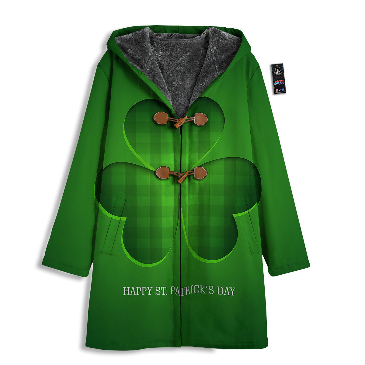 Tartan Shamrock Green Print Men's Windbreaker Jacket-grizzshop