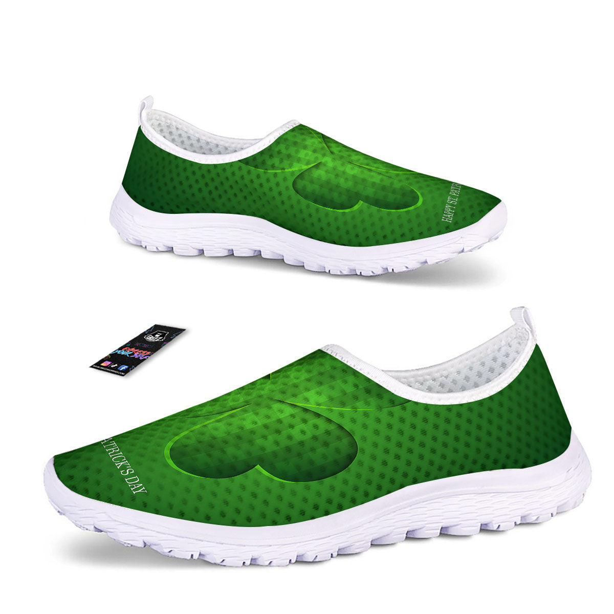 Tartan Shamrock Green Print Nurse Shoes-grizzshop