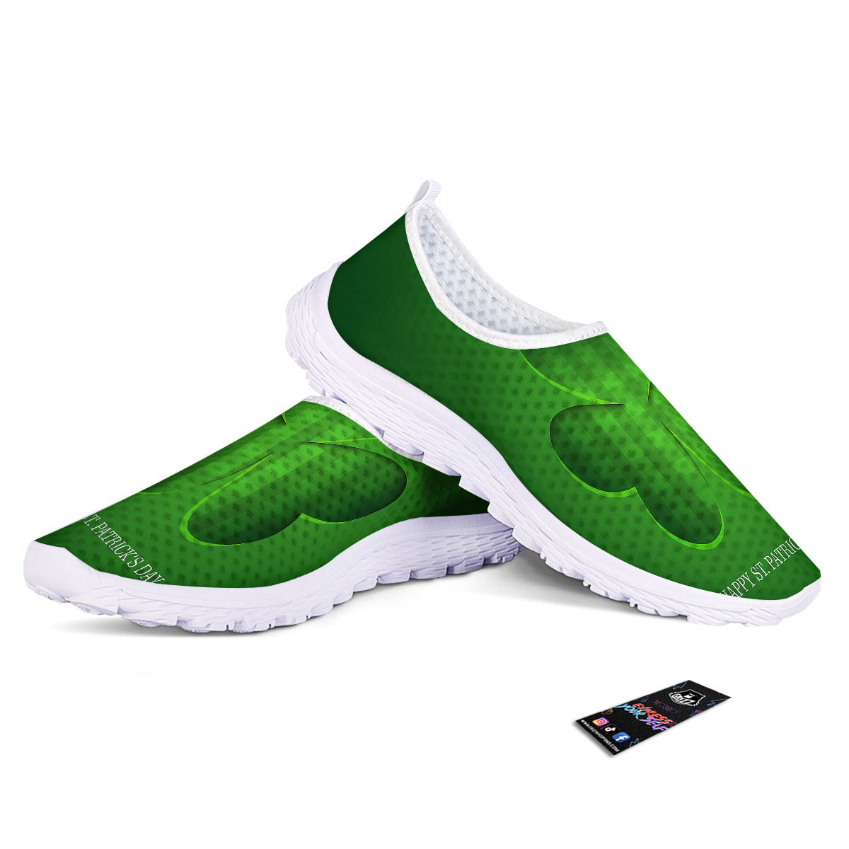 Tartan Shamrock Green Print Nurse Shoes-grizzshop