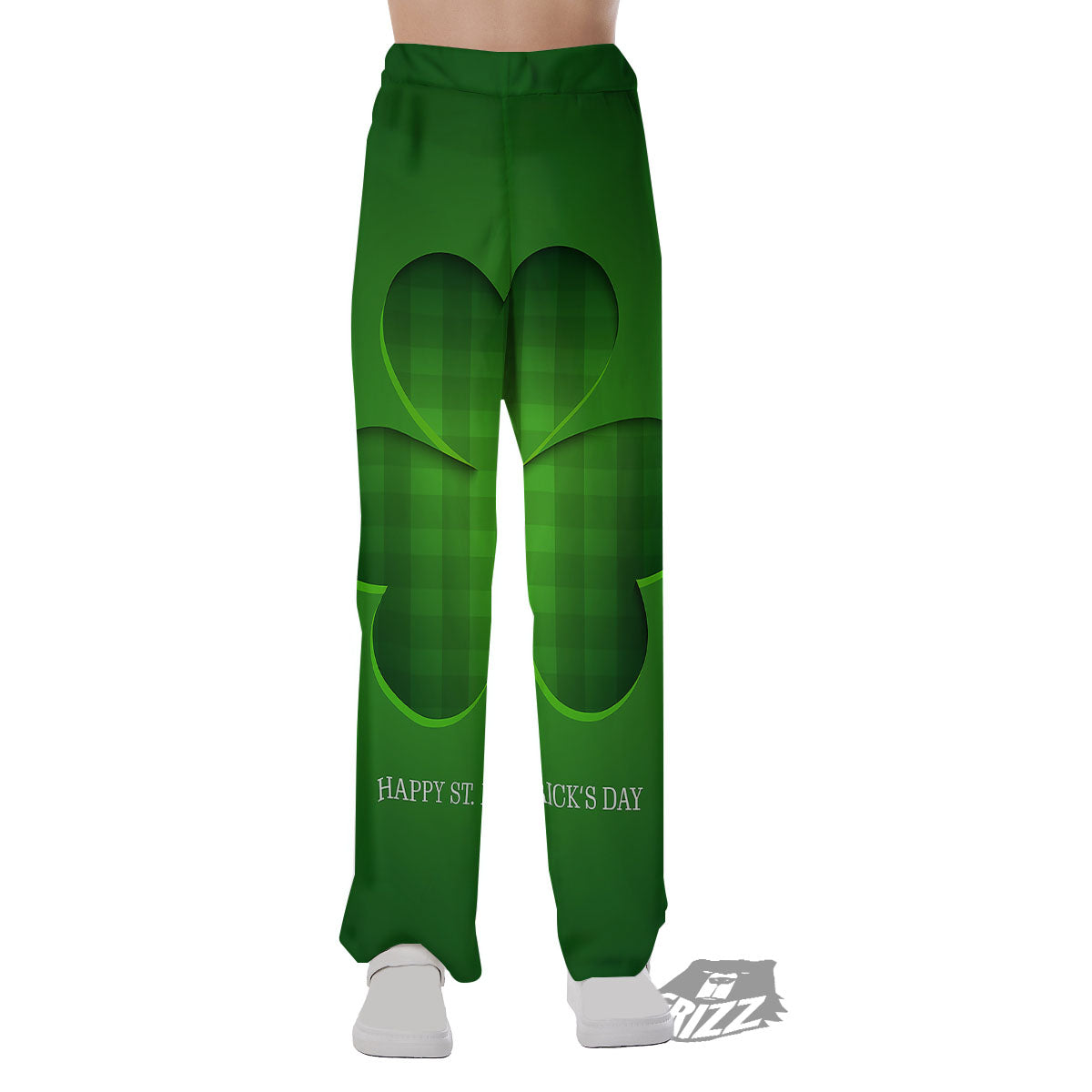 Tartan Shamrock Green Print Pajama Pants-grizzshop