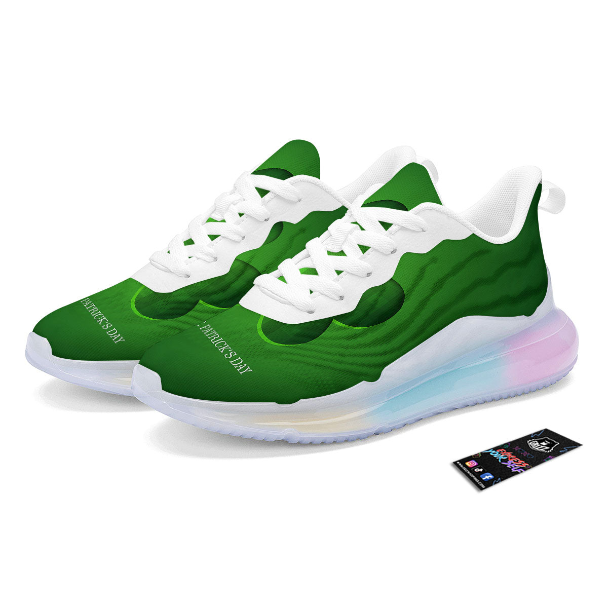 Tartan Shamrock Green Print Running Sneakers-grizzshop