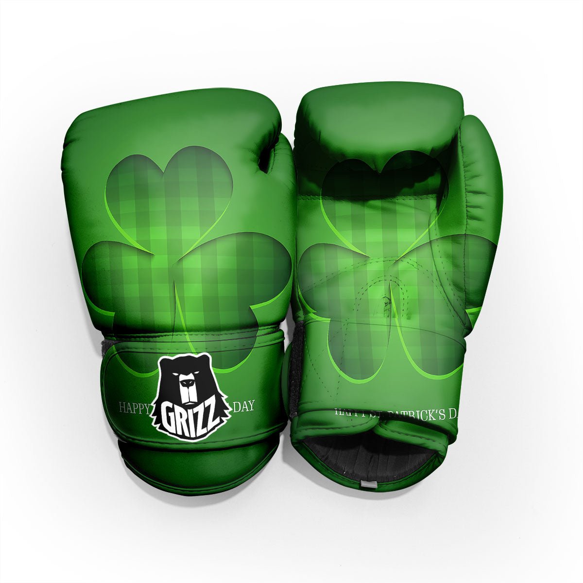 Tartan Shamrock Green Print Pro Boxing Glove