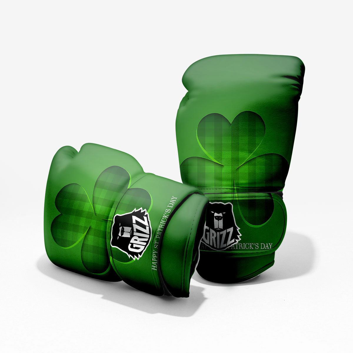 Tartan Shamrock Green Print Pro Boxing Glove
