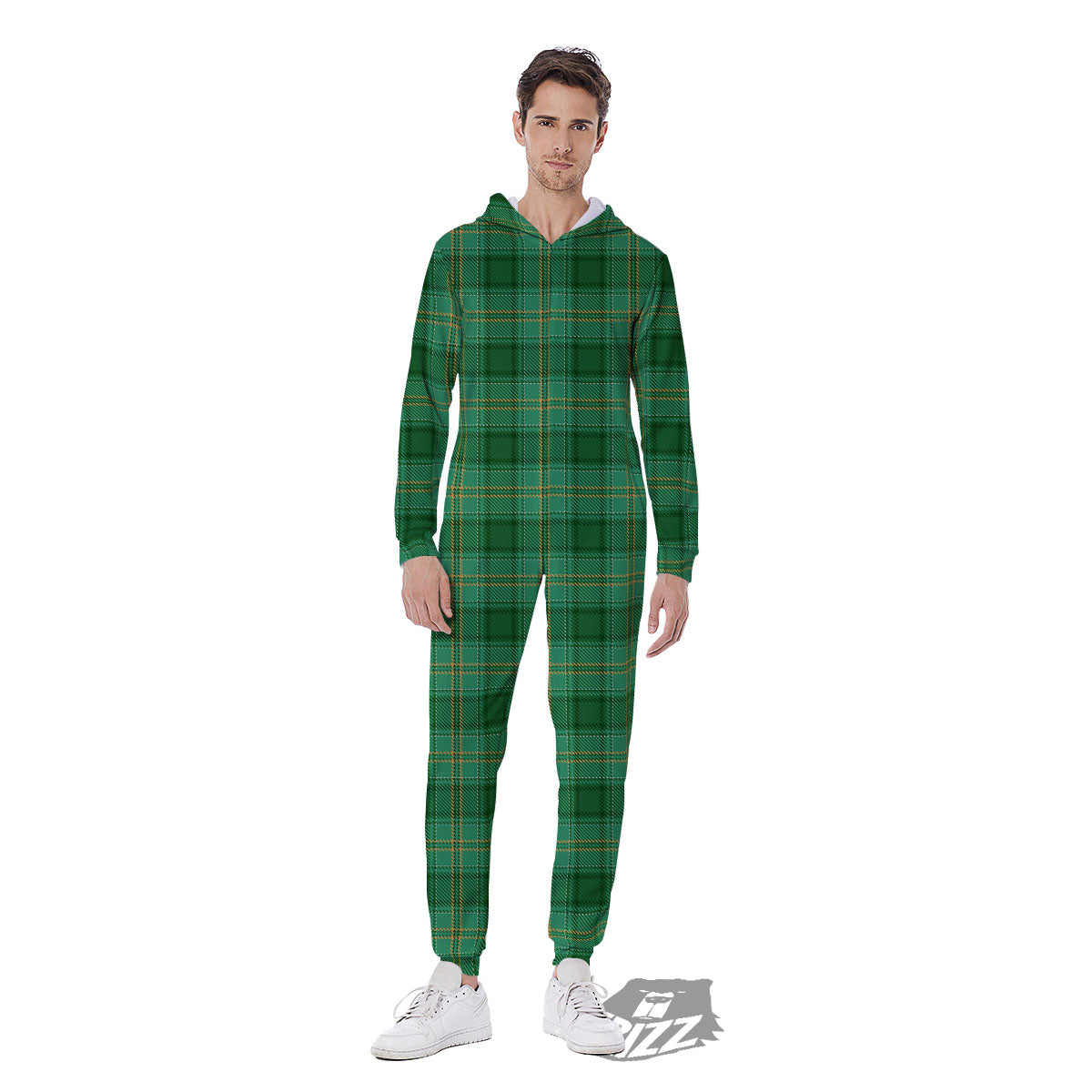 Tartan St. Patrick's Day Print Men's Jumpsuit-grizzshop