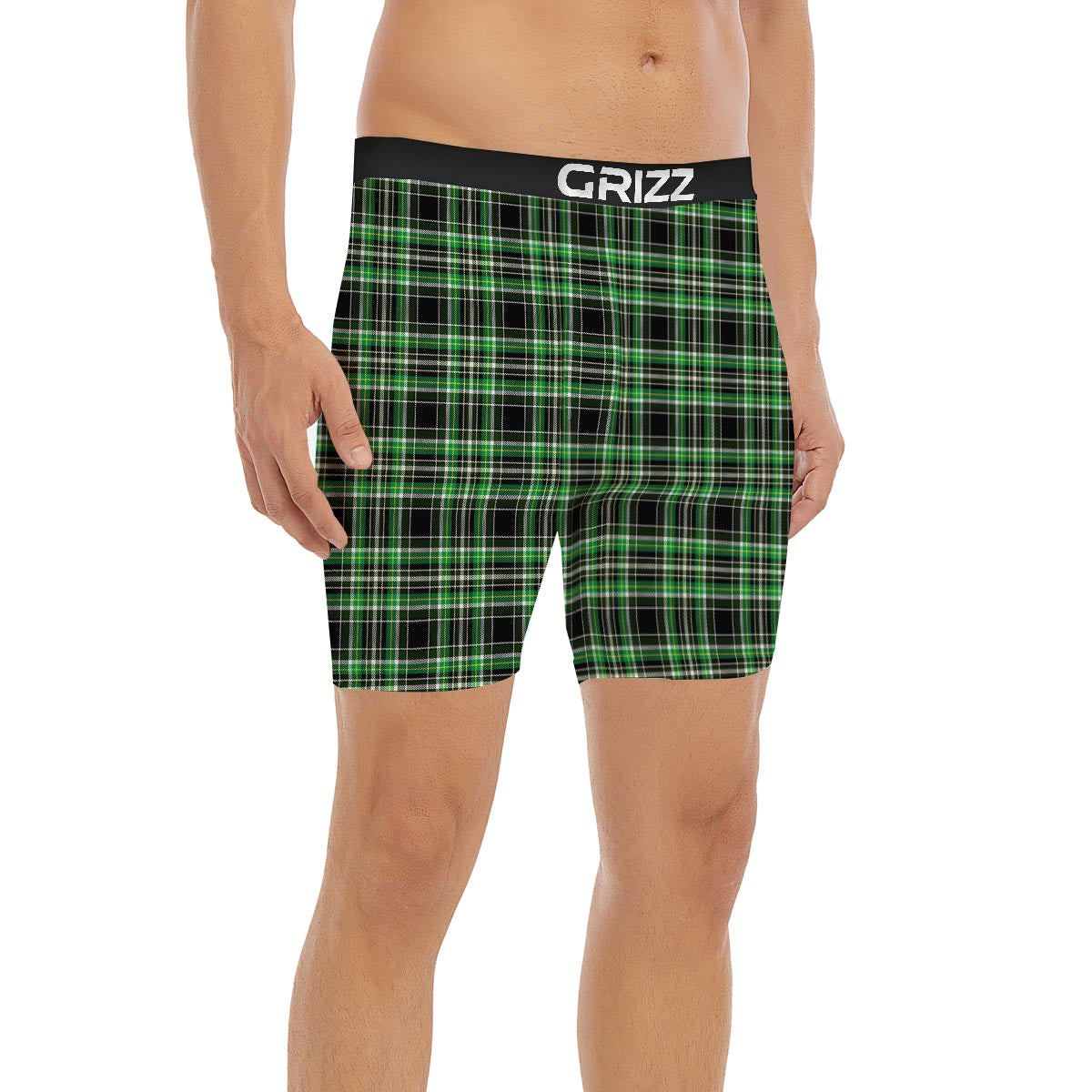 Tartan St. Patrick's Day Print Pattern Boxer Briefs-grizzshop