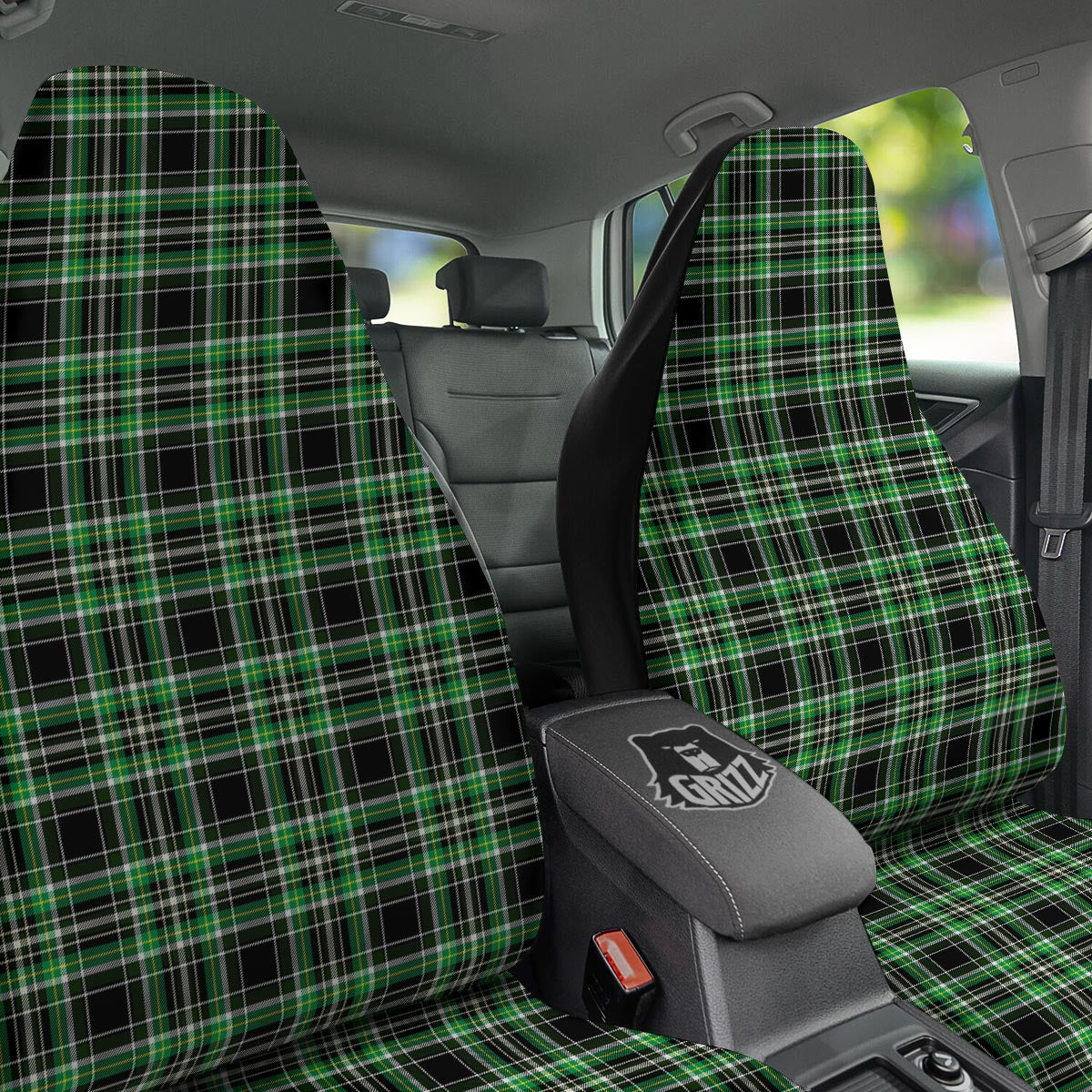 Tartan St. Patrick's Day Print Pattern Car Seat Covers-grizzshop