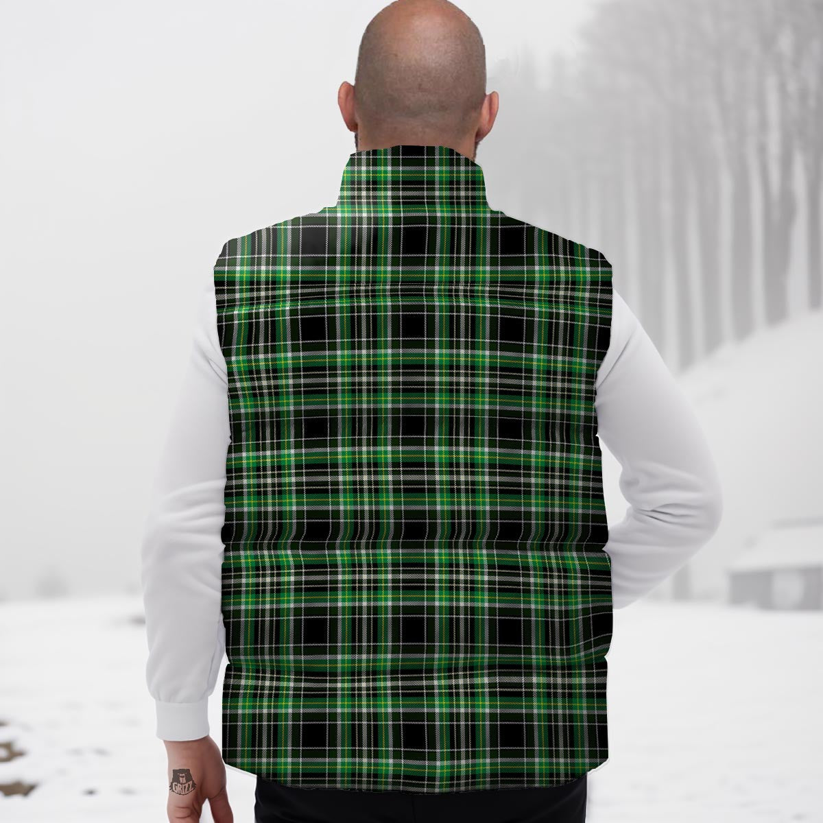 Tartan St. Patrick's Day Print Pattern Down Vest