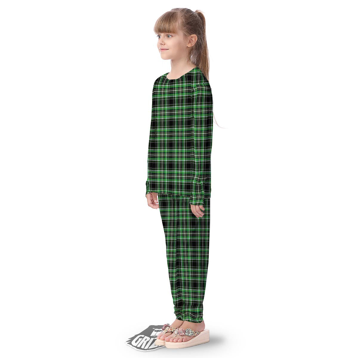 Tartan St. Patrick's Day Print Pattern Kid's Pajamas-grizzshop