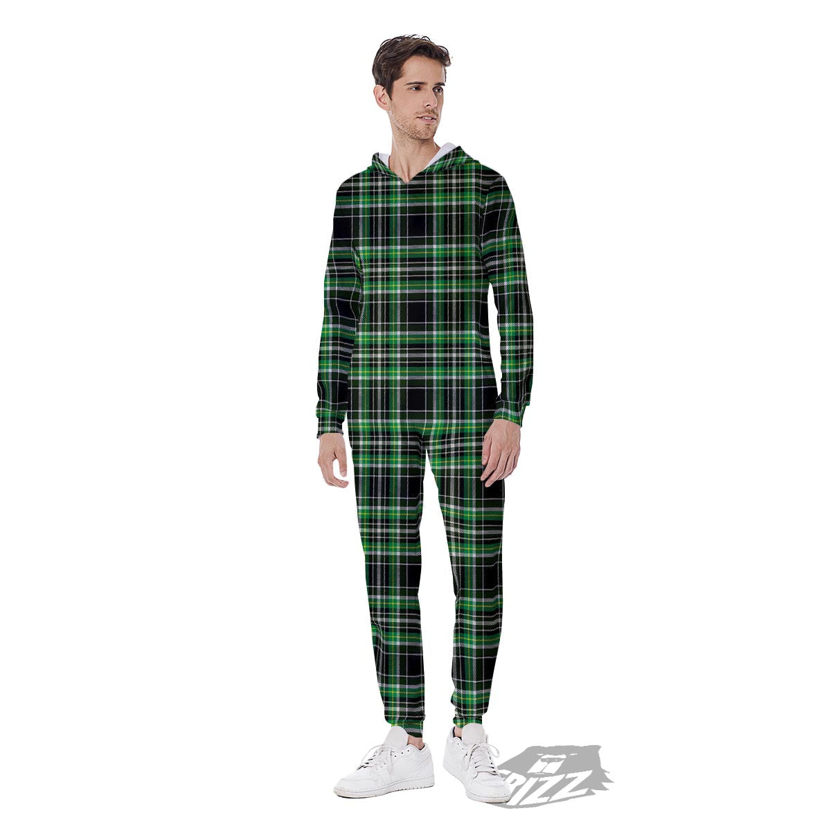 Tartan St. Patrick's Day Print Pattern Men's Jumpsuit-grizzshop