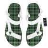 Tartan St. Patrick's Day Print Pattern White Open Toe Sandals-grizzshop