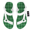 Tartan St. Patrick's Day Print White Open Toe Sandals-grizzshop