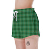 Tartan St. Patrick's Day Print Women's Shorts-grizzshop