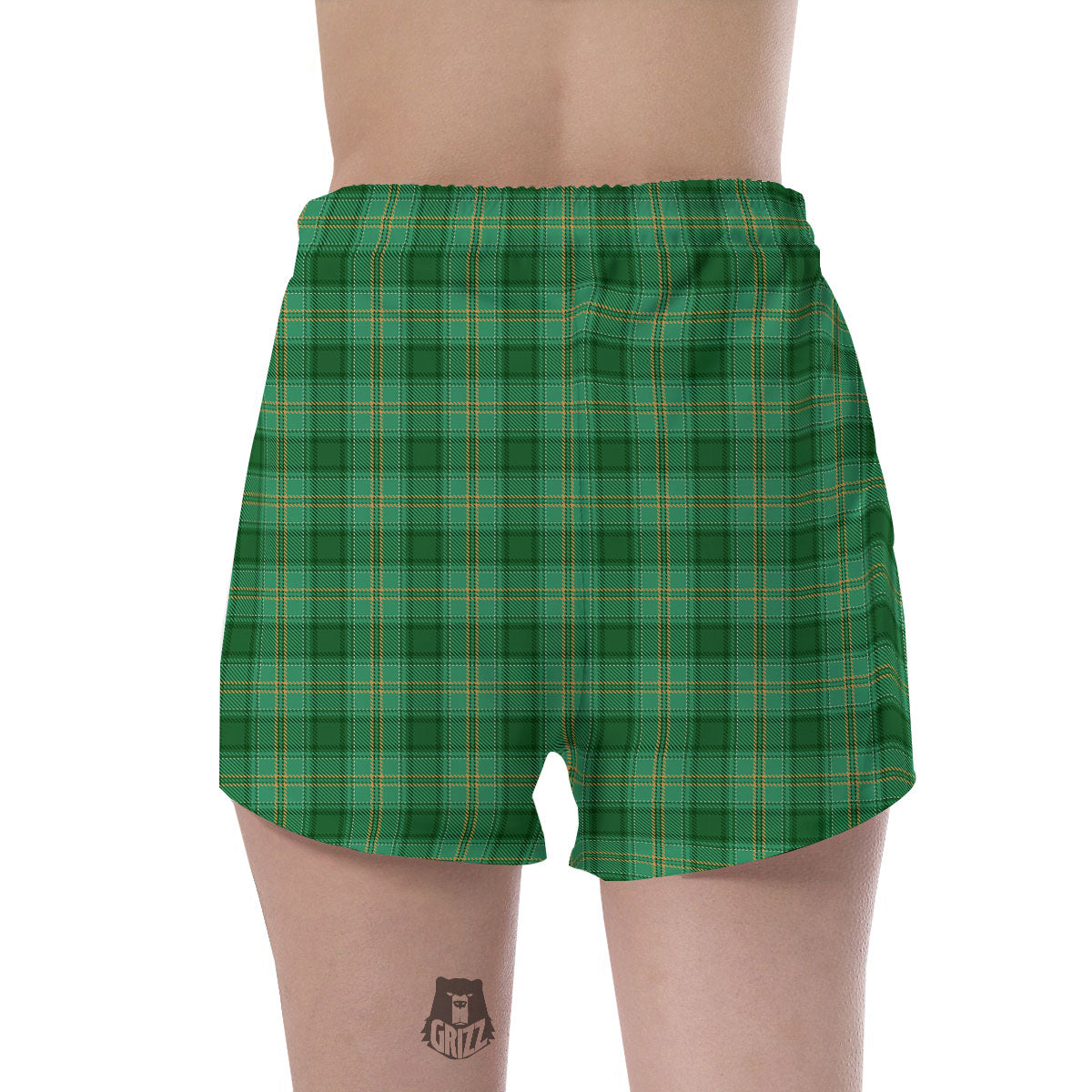 Tartan St. Patrick's Day Print Women's Shorts-grizzshop