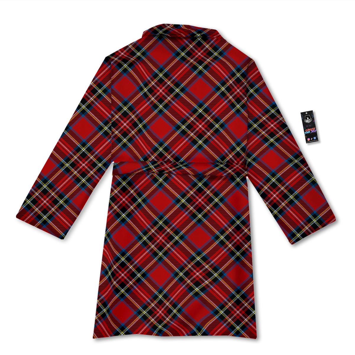 Tartan Stewart Red Print Pattern Bathrobe-grizzshop
