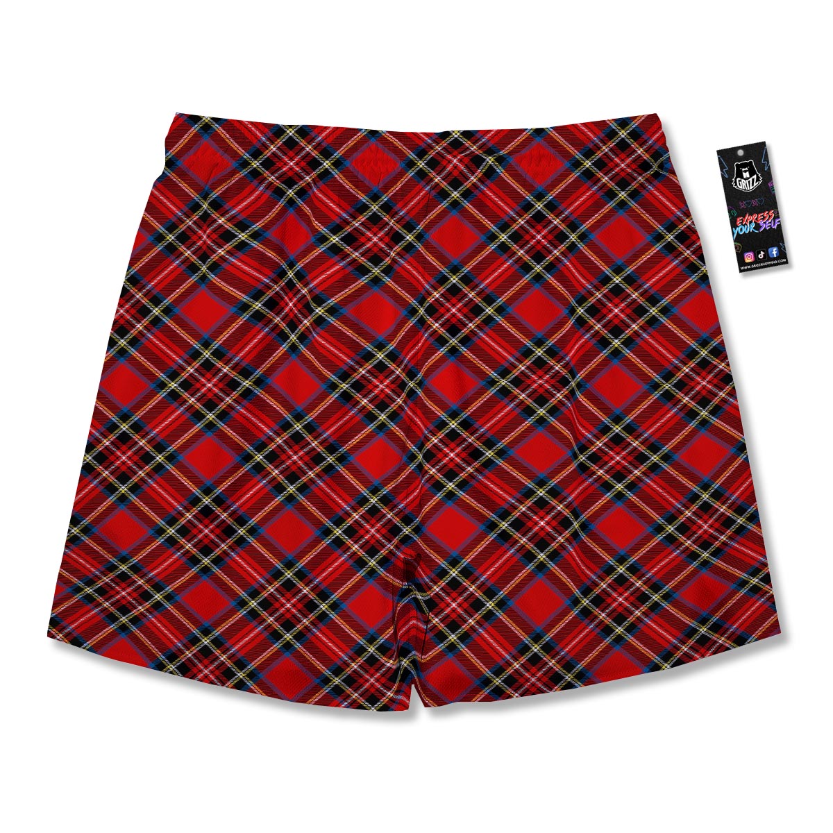 Tartan Stewart Red Print Pattern Men's Running Shorts-grizzshop