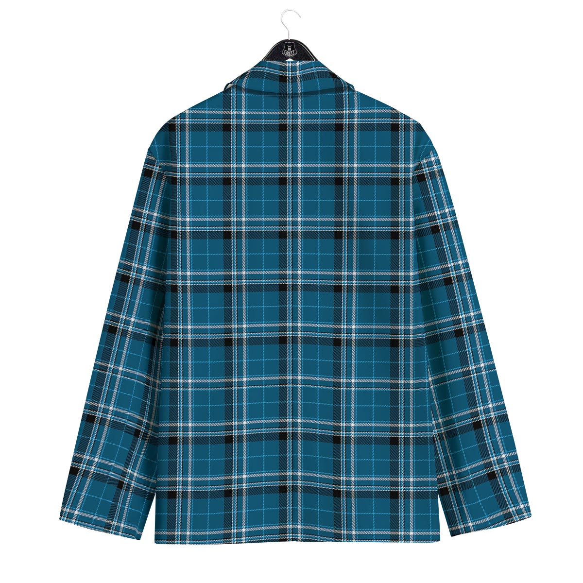 Tartan Teal Stewart Print Pattern Men's Sport Coat-grizzshop