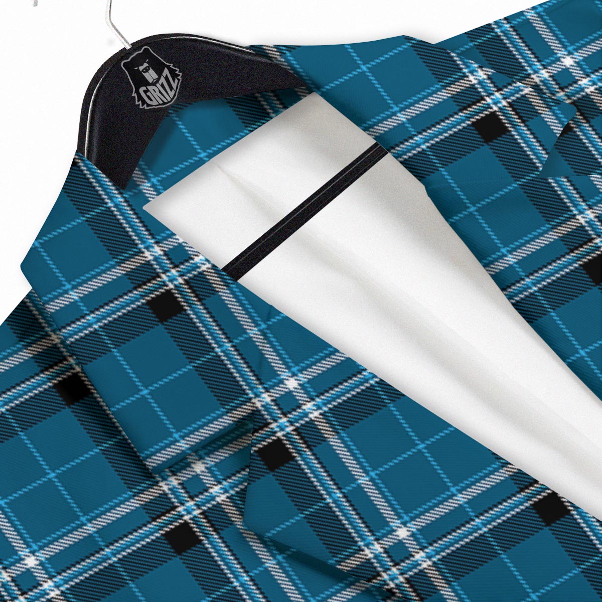 Tartan Teal Stewart Print Pattern Men's Sport Coat-grizzshop