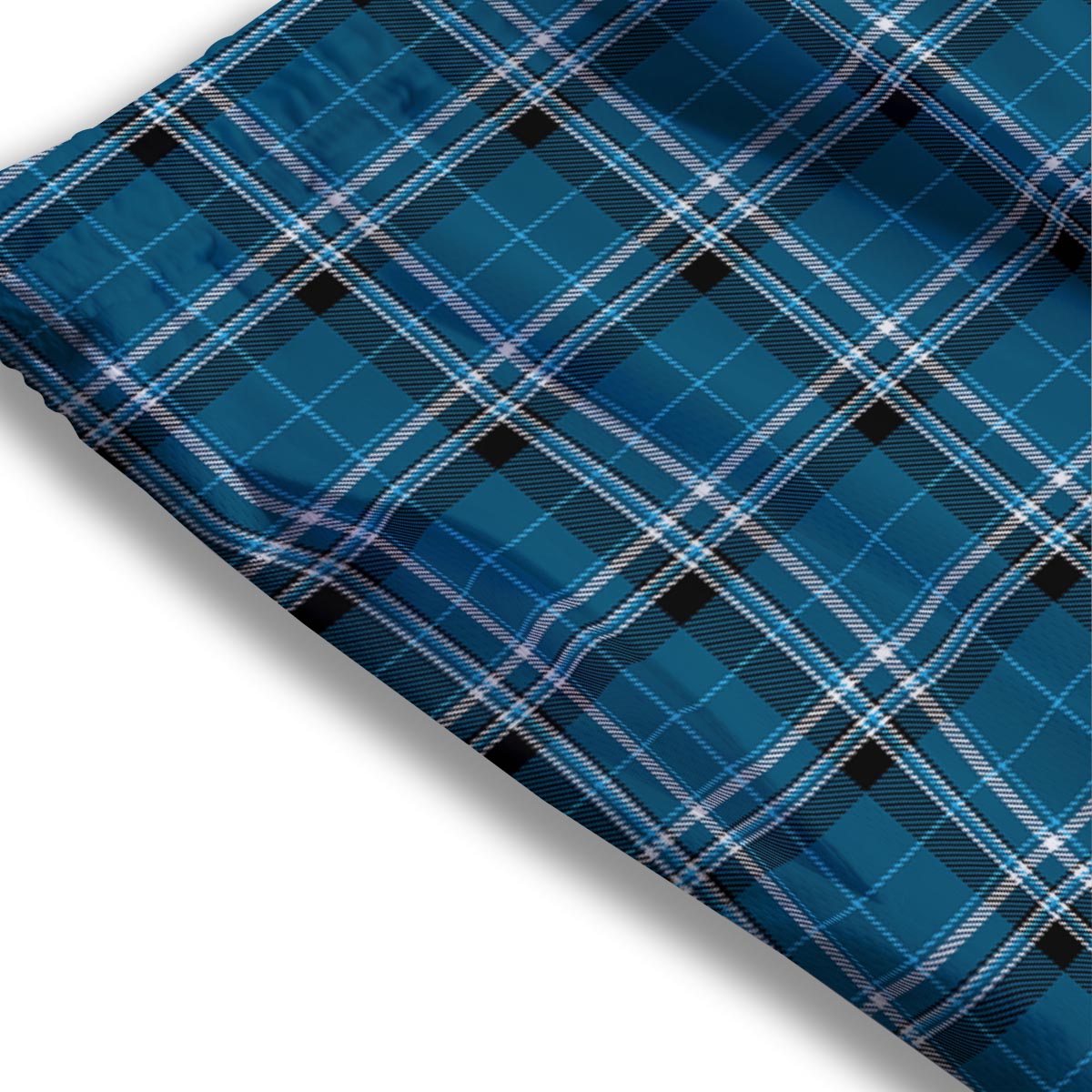 Tartan Teal Stewart Print Pattern Mesh Shorts