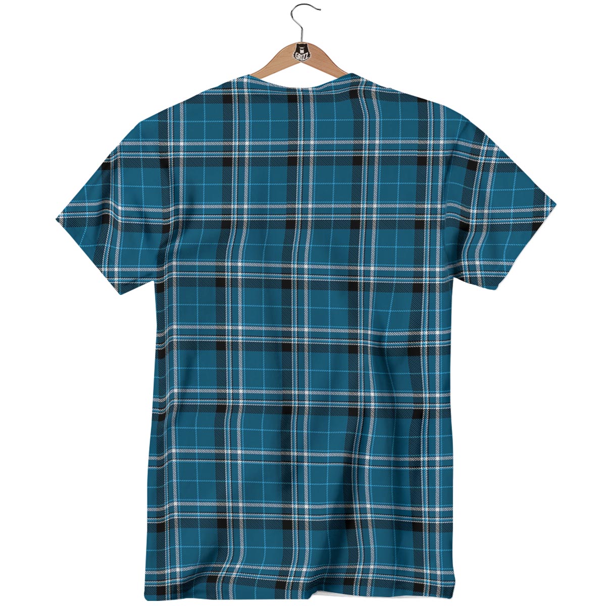 Tartan Teal Stewart Print Pattern T-Shirt-grizzshop
