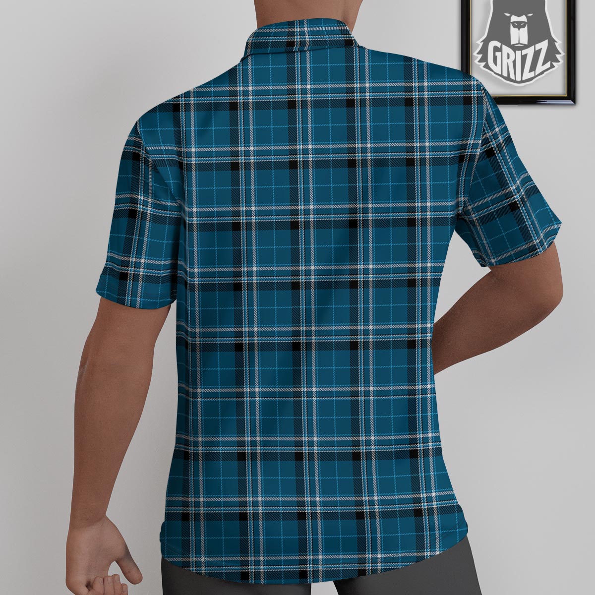 Tartan Teal Stewart Print Pattern Untucked Shirts-grizzshop