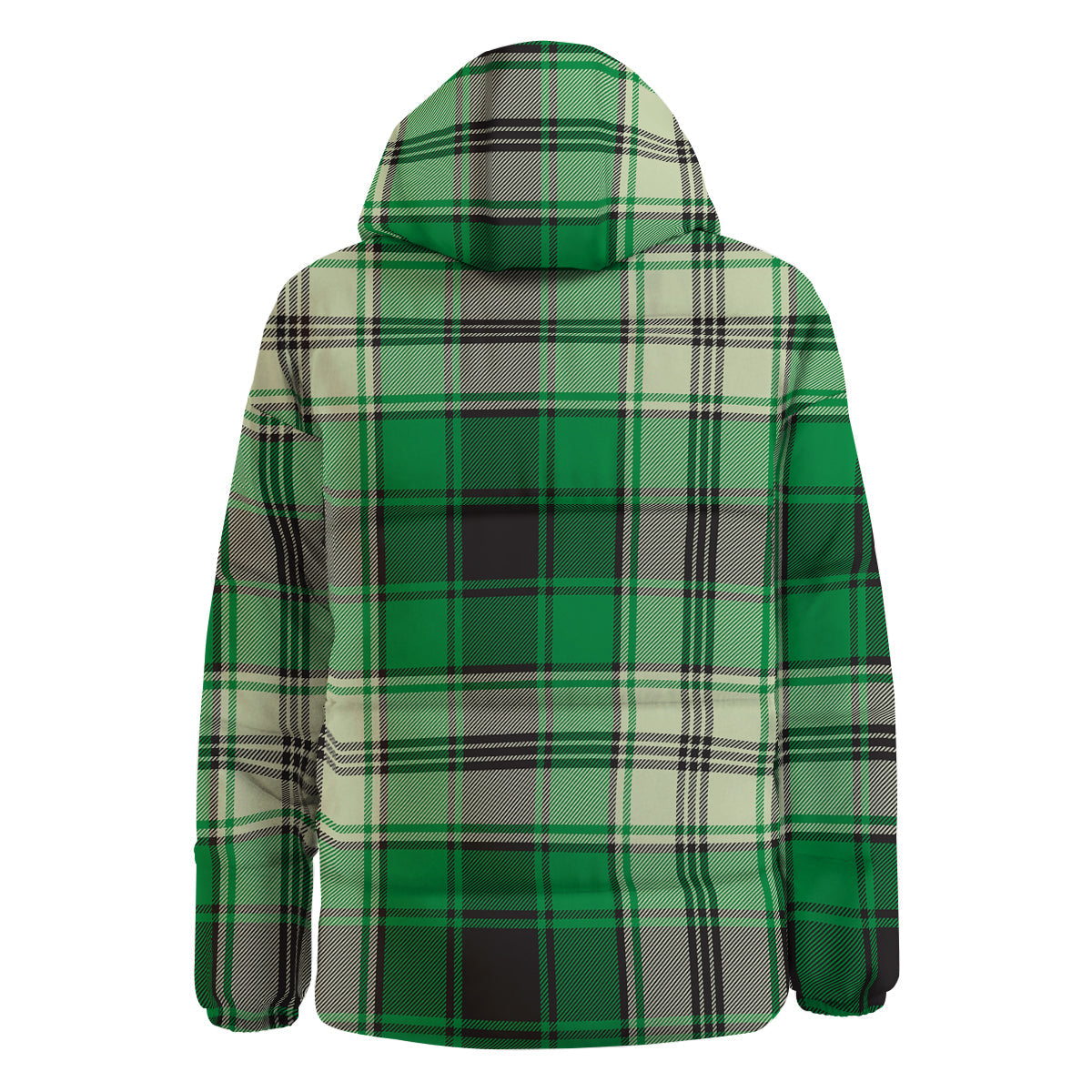 Tartan UFO Green Print Pattern Down Jacket-grizzshop