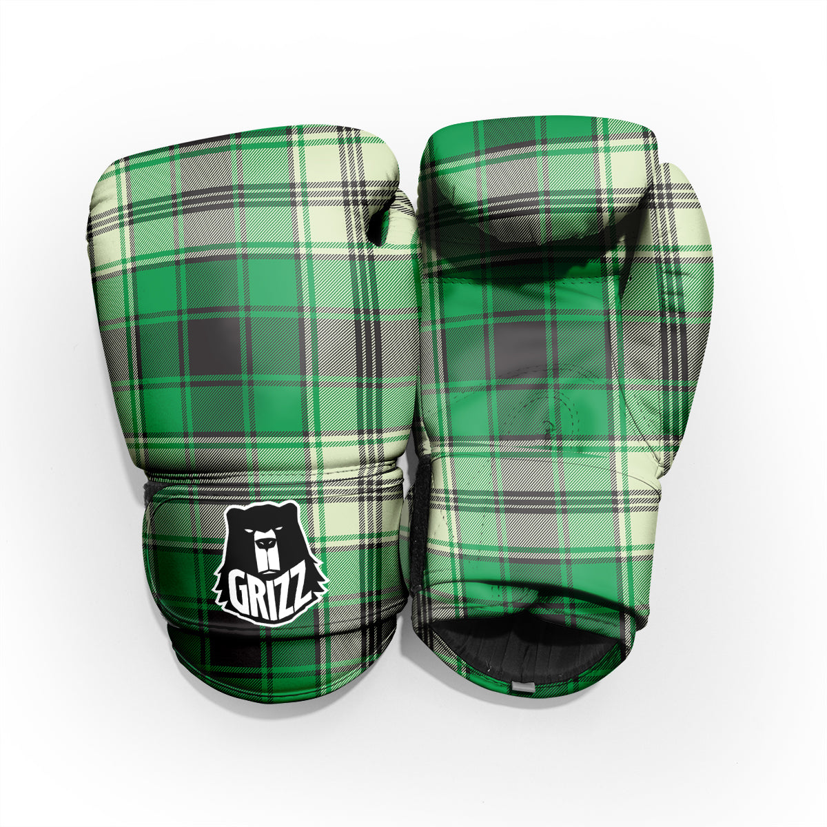 Tartan UFO Green Print Pattern Pro Boxing Glove