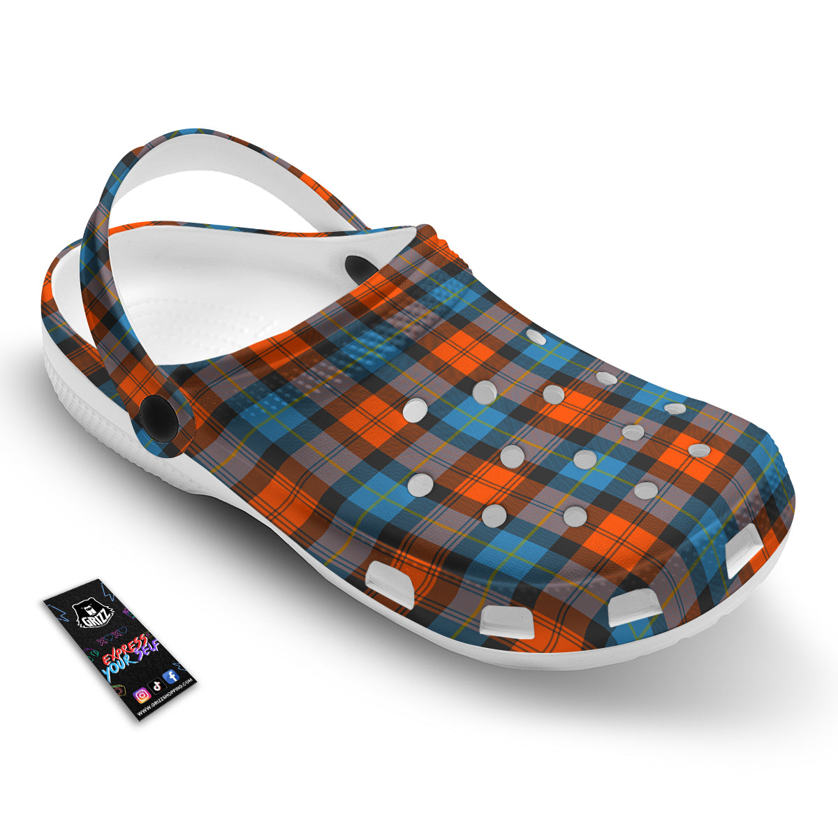 Tartan Western Print Pattern Clog-grizzshop