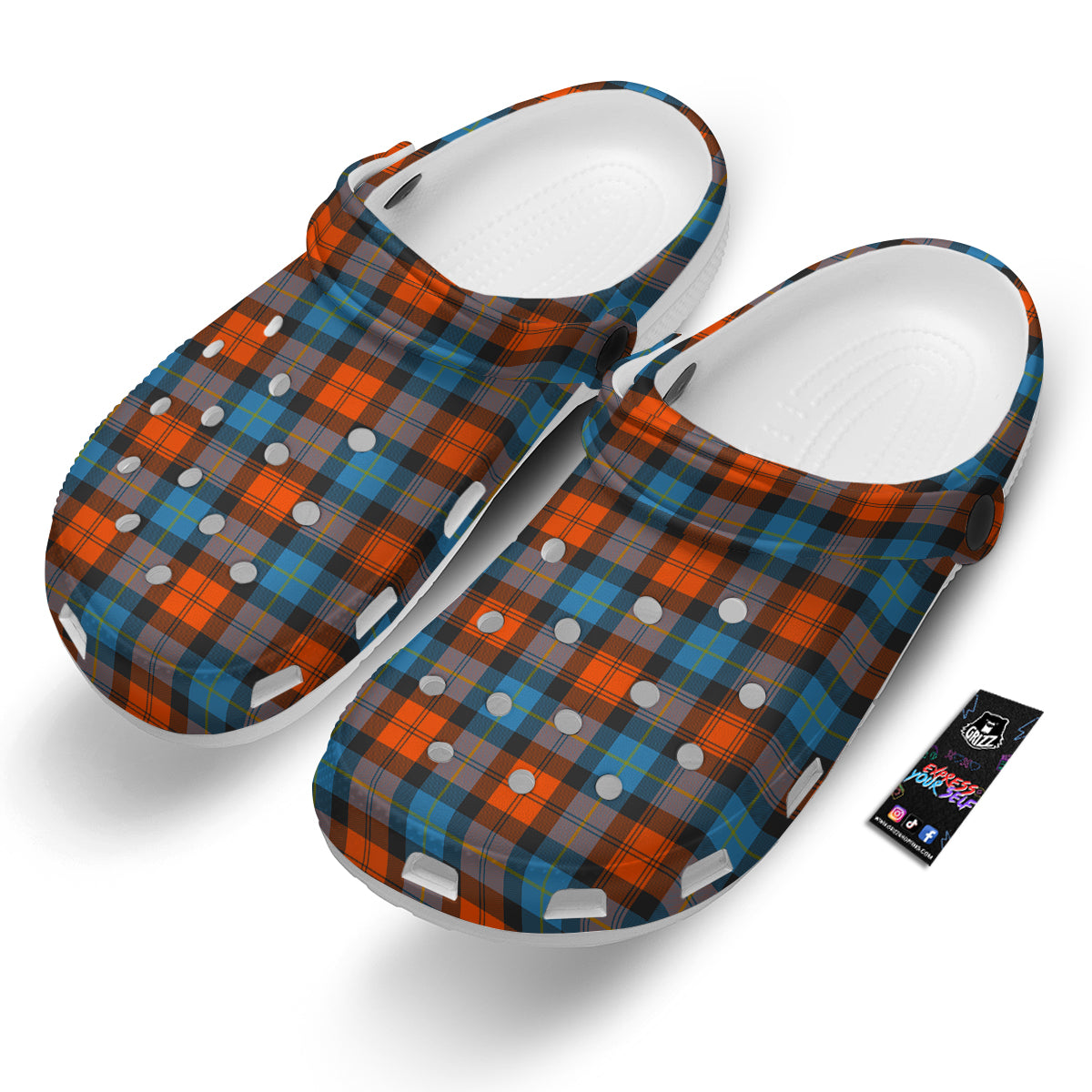 Tartan Western Print Pattern Clog-grizzshop