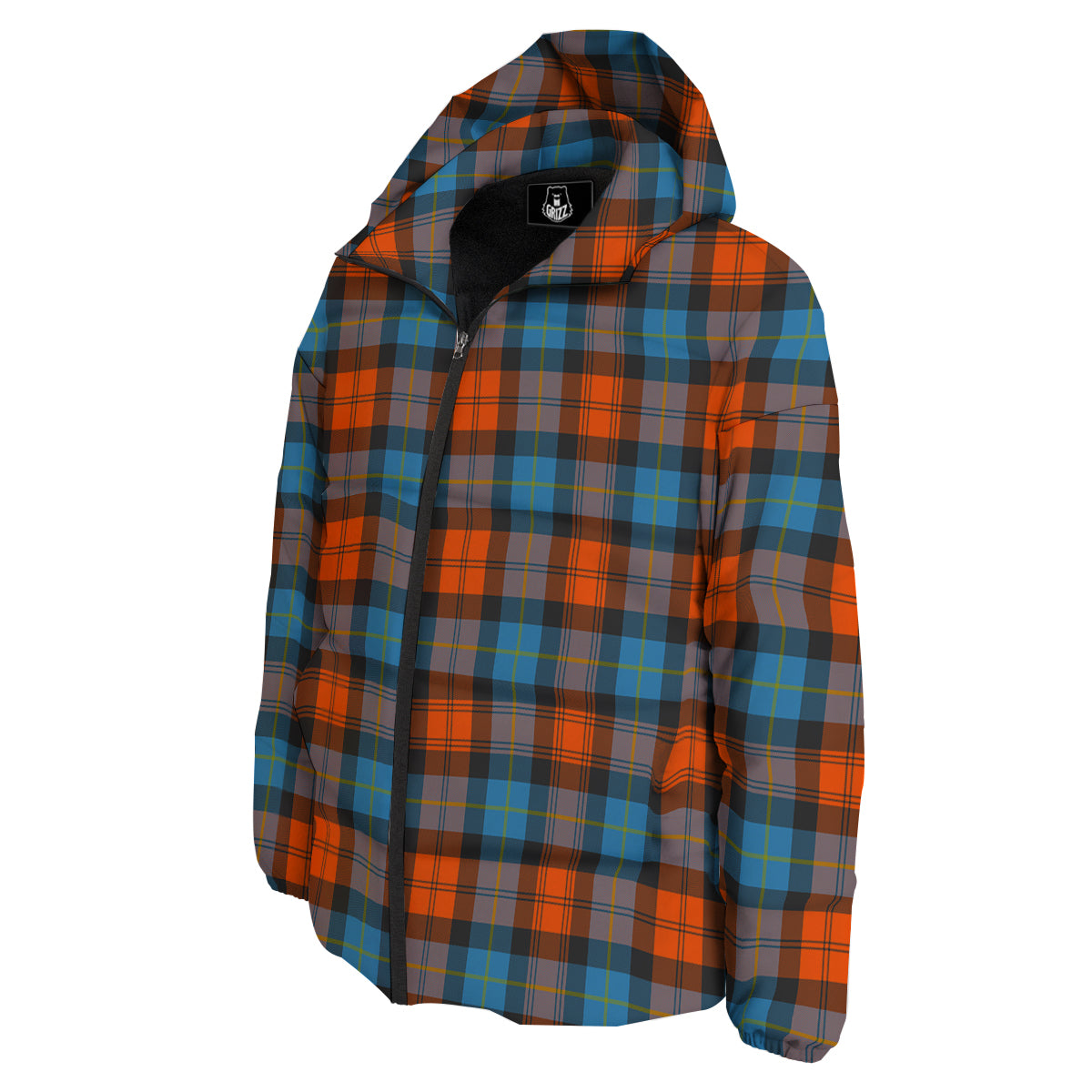 Tartan Western Print Pattern Down Jacket-grizzshop