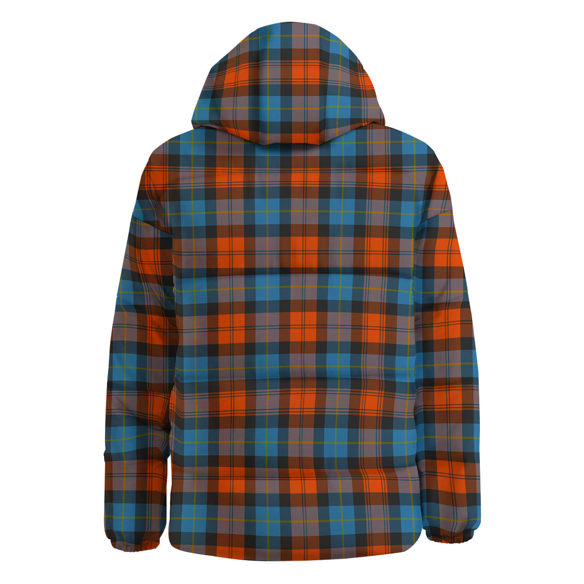 Tartan Western Print Pattern Down Jacket-grizzshop