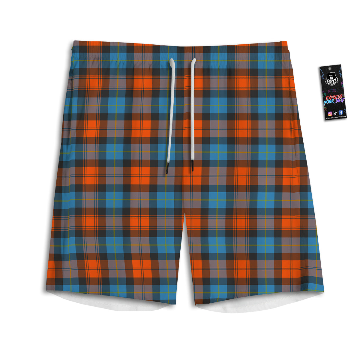 Tartan Western Print Pattern Men's Athletic Shorts