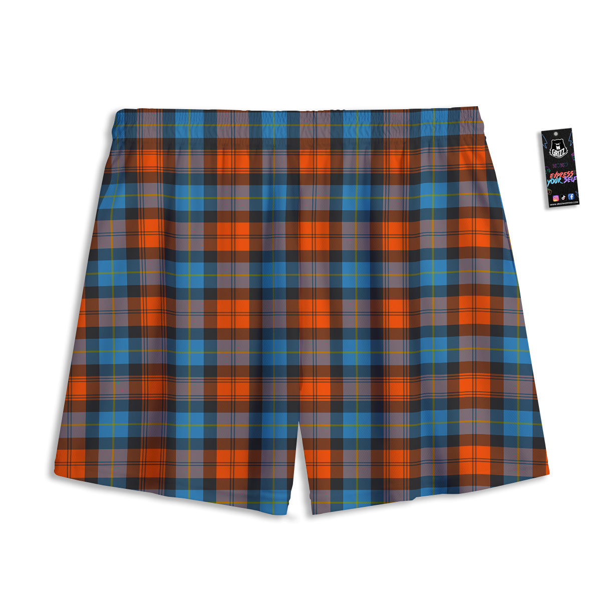 Tartan Western Print Pattern Mesh Shorts