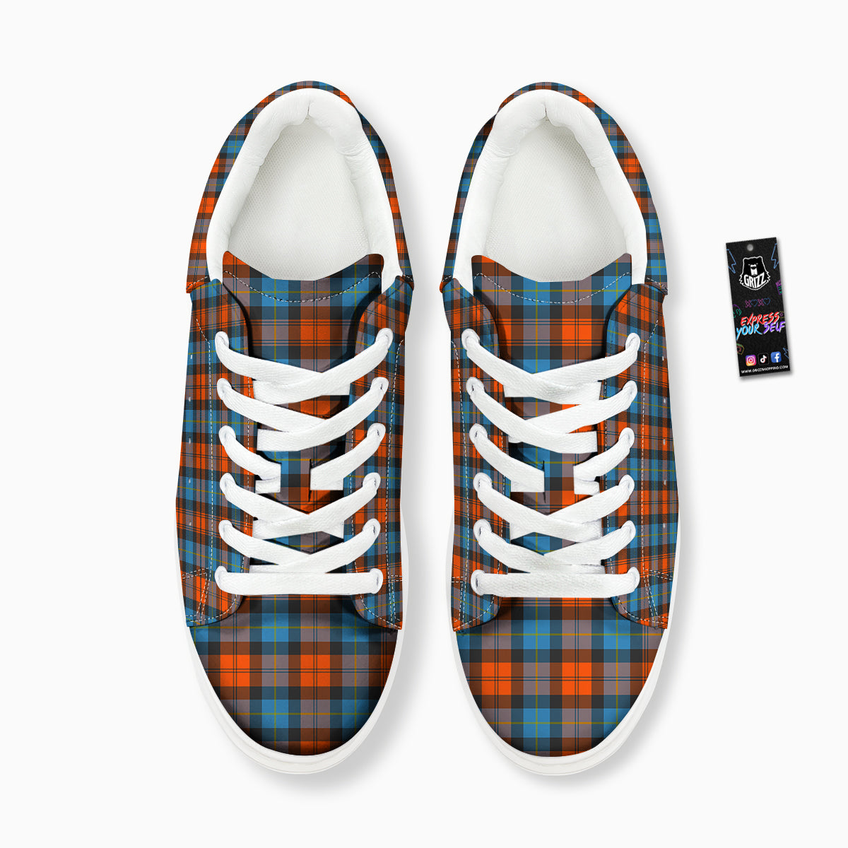 Tartan Western Print Pattern Platform Shoes-grizzshop