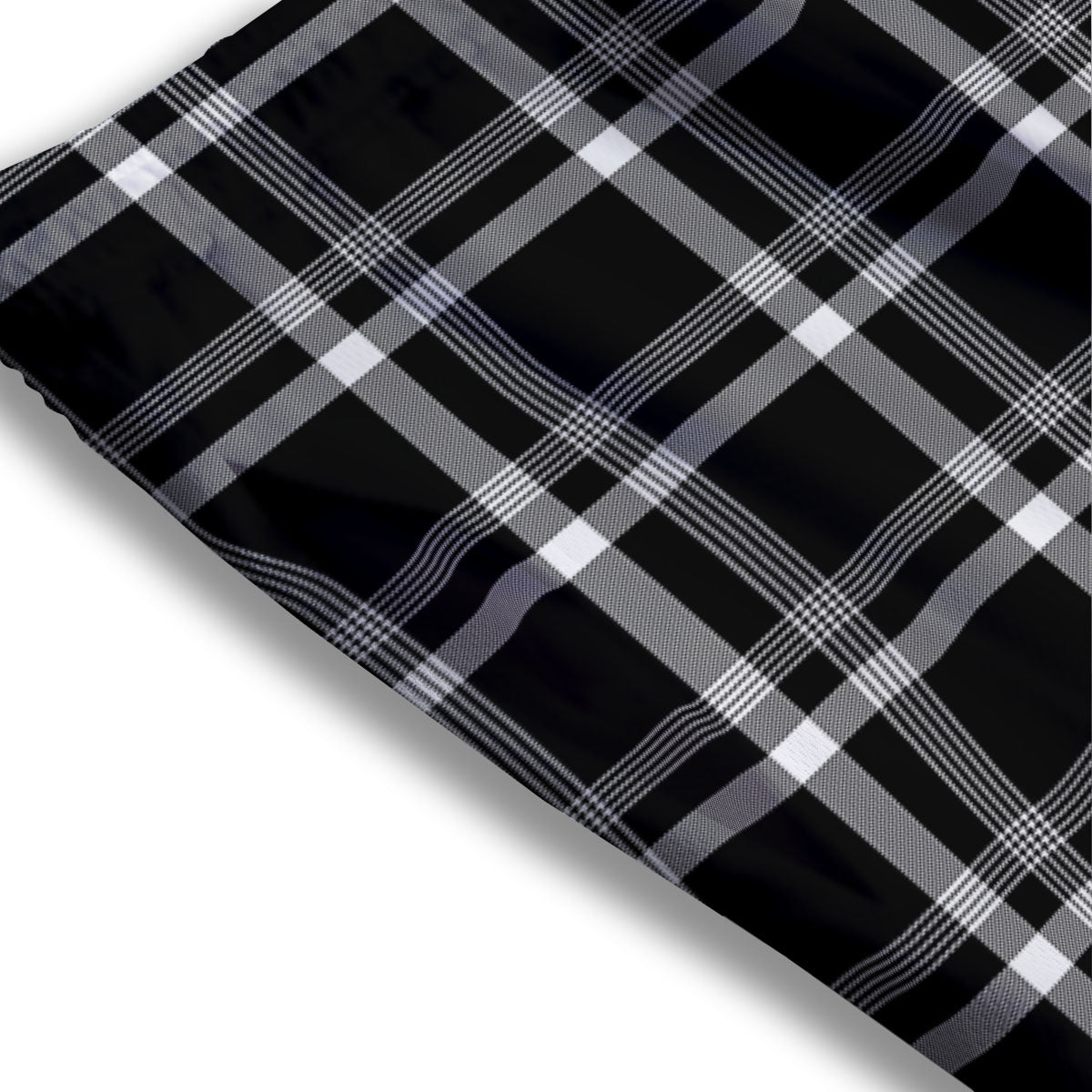 Tartan White And Black Print Pattern Mesh Shorts