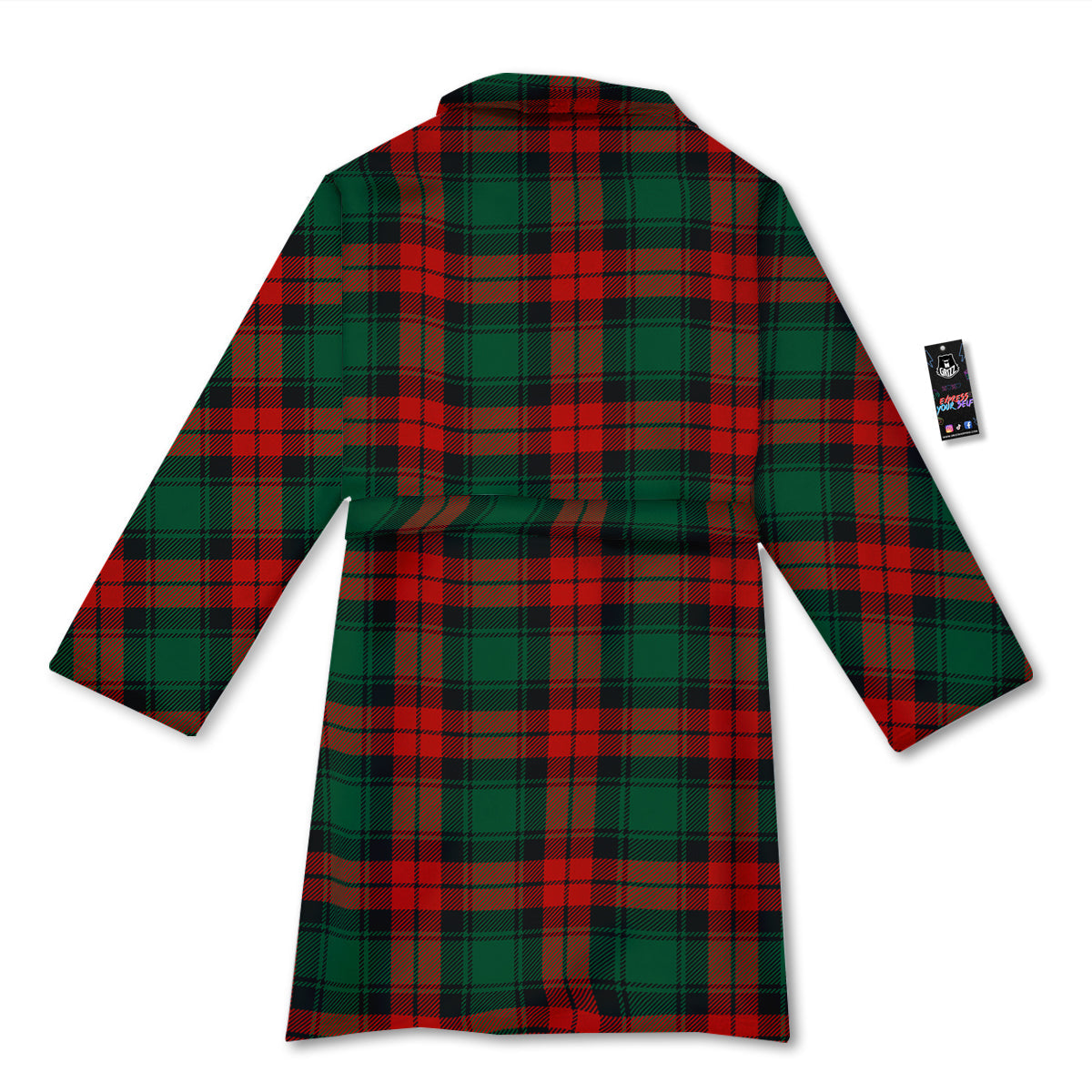Tartan Xmas Scottish Print Pattern Bathrobe-grizzshop