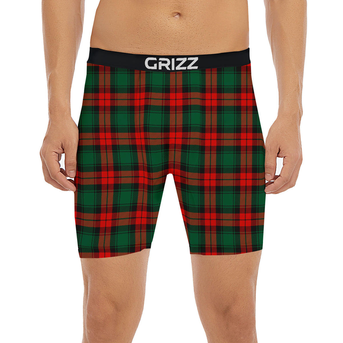 Tartan Xmas Scottish Print Pattern Boxer Briefs-grizzshop