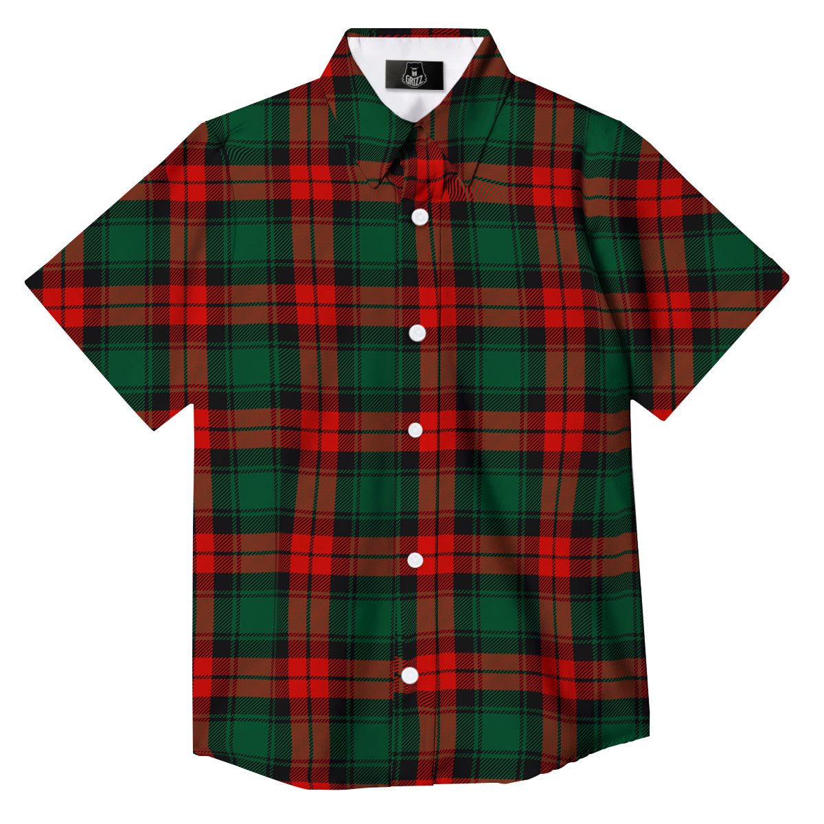 Tartan Xmas Scottish Print Pattern Button Up Shirt-grizzshop