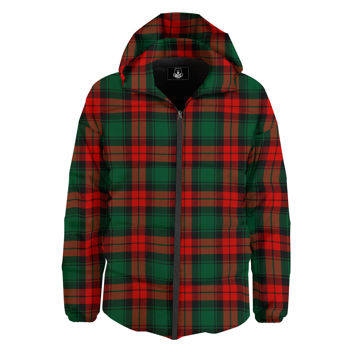 Tartan Xmas Scottish Print Pattern Down Jacket-grizzshop