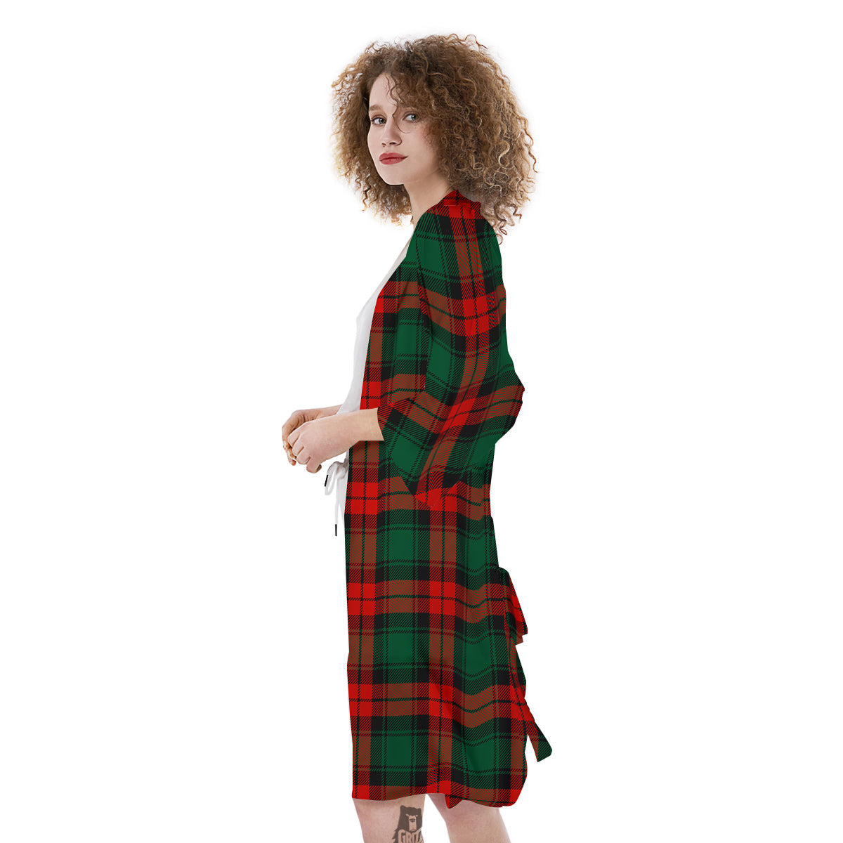 Tartan Xmas Scottish Print Pattern Kimono-grizzshop