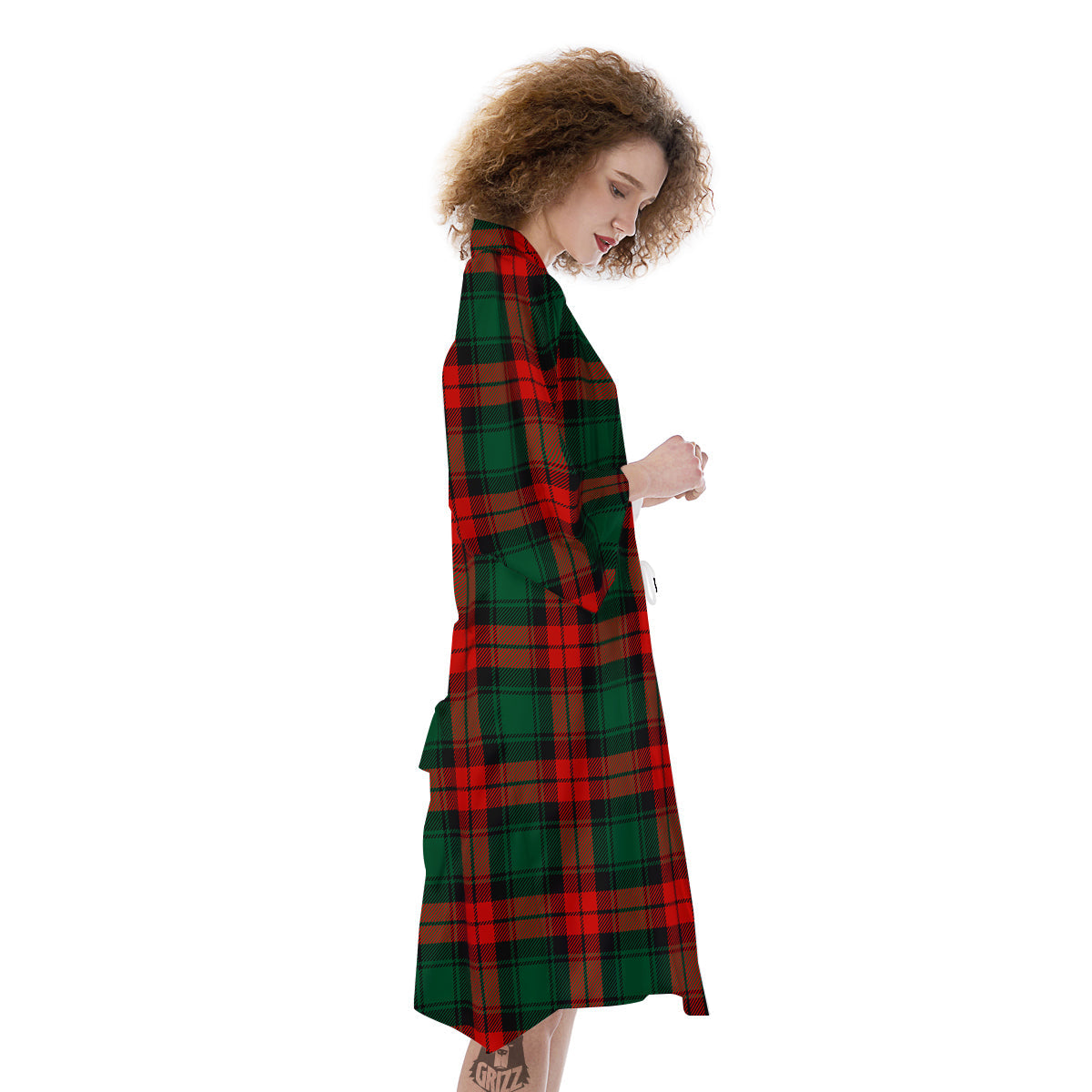 Tartan Xmas Scottish Print Pattern Kimono-grizzshop