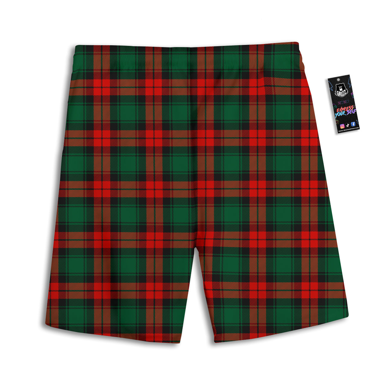 Tartan Xmas Scottish Print Pattern Men's Athletic Shorts